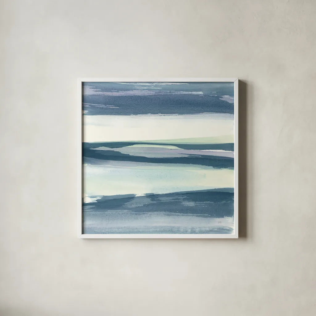 Mint Dawn II by Chris Paschke. Shown in a crisp white glass frame for a clean and minimalist style. Available as an archival giclee rolled canvas, fine art paper, or poster print. SKU 33977a.