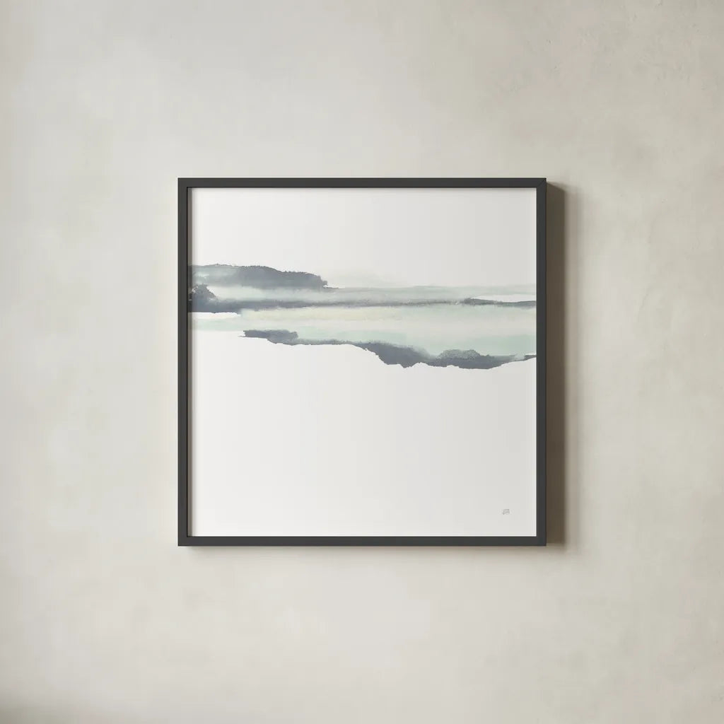 Mint Slate I by Chris Paschke. Shown in a sleek black glass frame for a contemporary gallery look. Available as an archival giclee rolled canvas, fine art paper, or poster print. SKU 68165a.