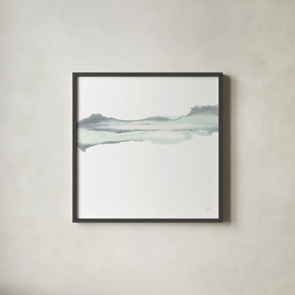 Mint Slate II by Chris Paschke. Shown in a sleek black glass frame for a contemporary gallery look. Available as an archival giclee rolled canvas, fine art paper, or poster print. SKU 68166a.