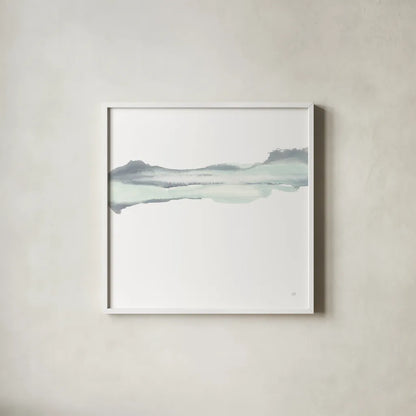 Mint Slate II by Chris Paschke. Shown in a crisp white glass frame for a clean and minimalist style. Available as an archival giclee rolled canvas, fine art paper, or poster print. SKU 68166a.