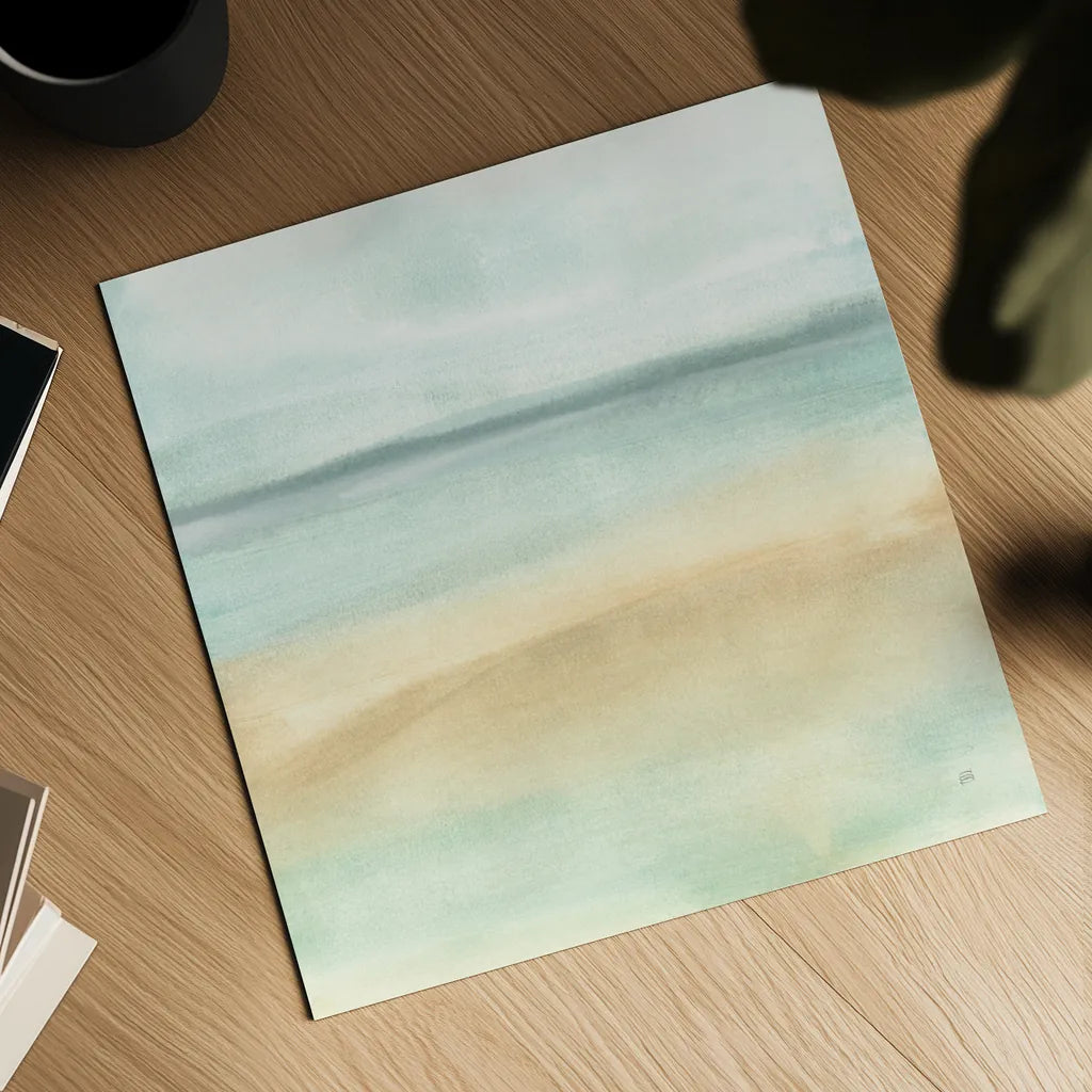 Mint and Sand I by Chris Paschke. Shown as a detailed flat fine art print, highlighting archival giclee quality. Available as an archival giclee rolled canvas, fine art paper, or poster print. SKU 68151a.