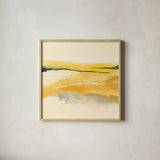 Mist and Gold I by Chris Paschke. Shown in a natural wood glass frame for a timeless modern aesthetic. Available as an archival giclee rolled canvas, fine art paper, or poster print. SKU 39675a.