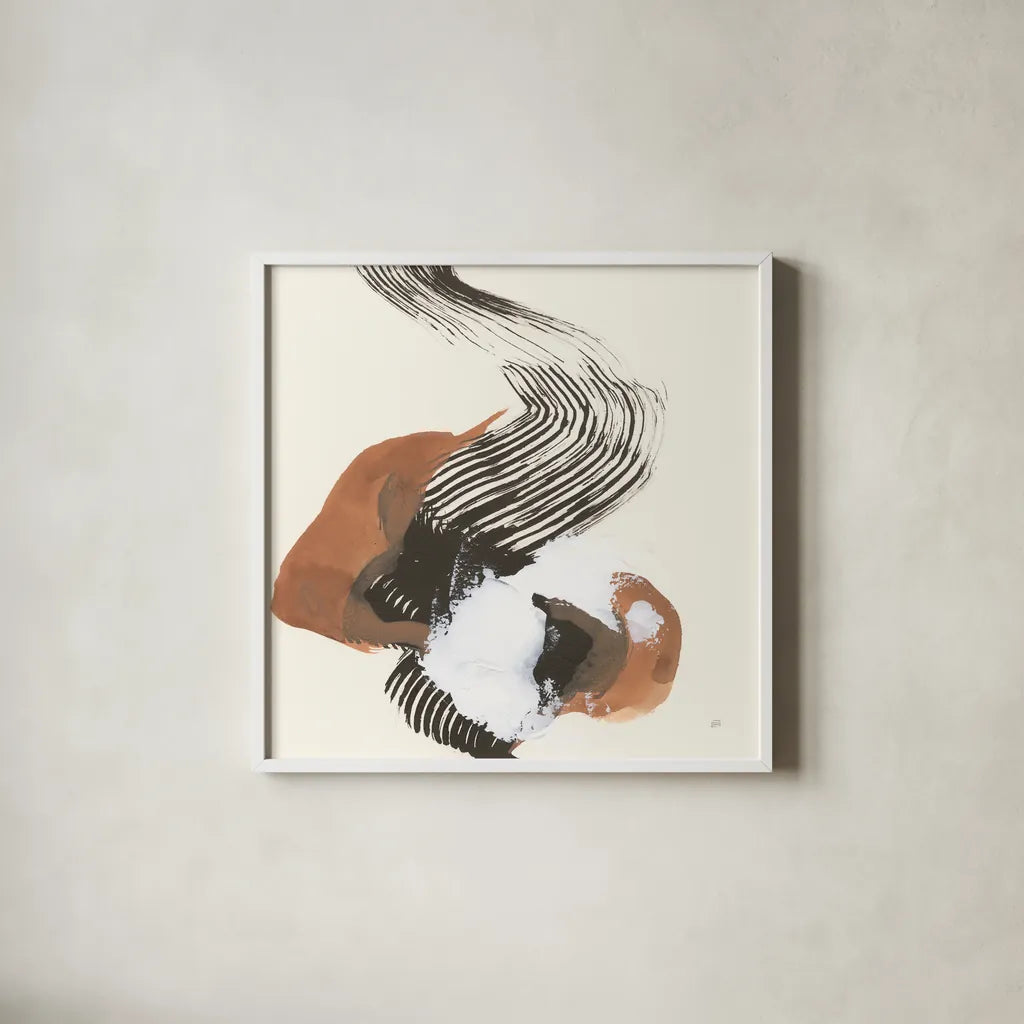 Mixed Modern I by Chris Paschke. Shown in a crisp white glass frame for a clean and minimalist style. Available as an archival giclee rolled canvas, fine art paper, or poster print. SKU 84549a.