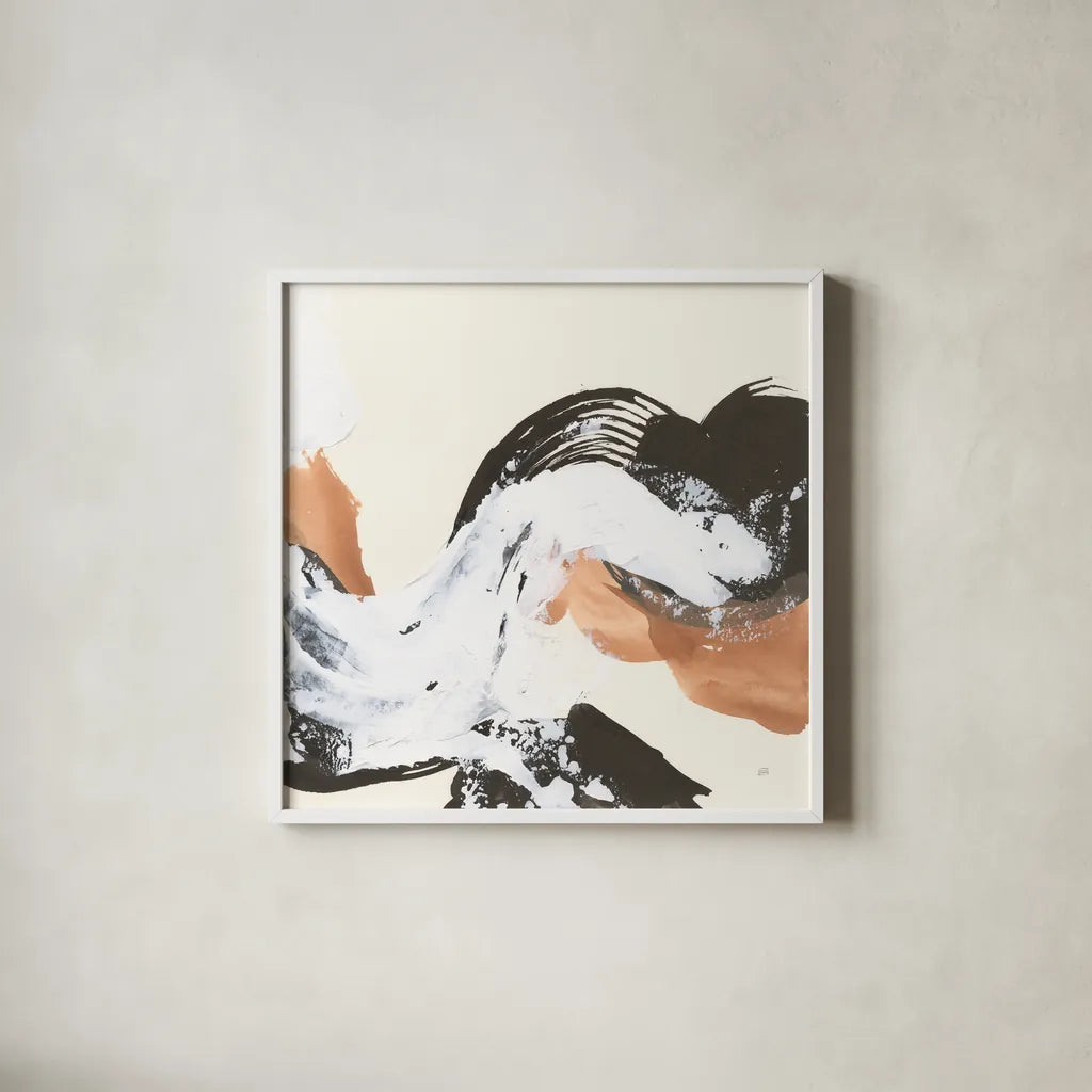 Mixed Modern V by Chris Paschke. Shown in a crisp white glass frame for a clean and minimalist style. Available as an archival giclee rolled canvas, fine art paper, or poster print. SKU 84553a.