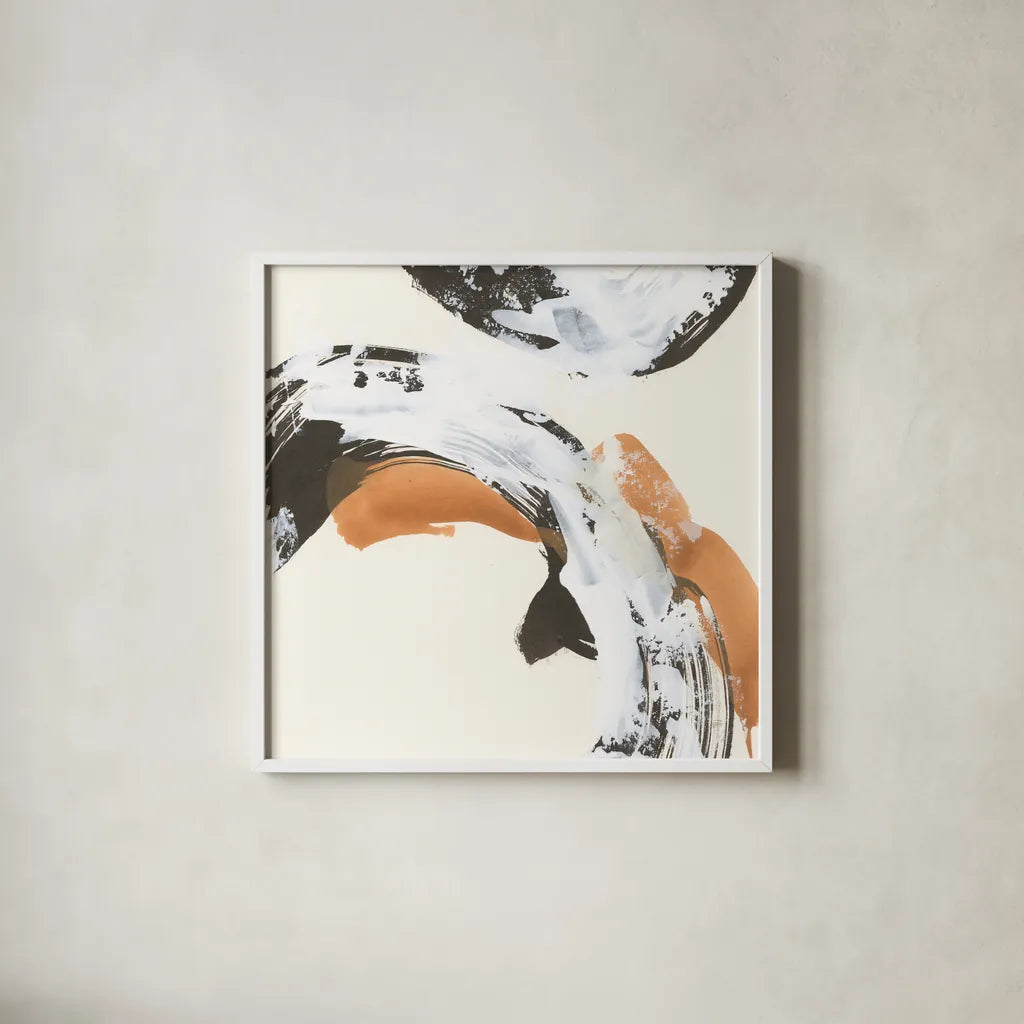 Mixed Modern VI by Chris Paschke. Shown in a crisp white glass frame for a clean and minimalist style. Available as an archival giclee rolled canvas, fine art paper, or poster print. SKU 84554a.