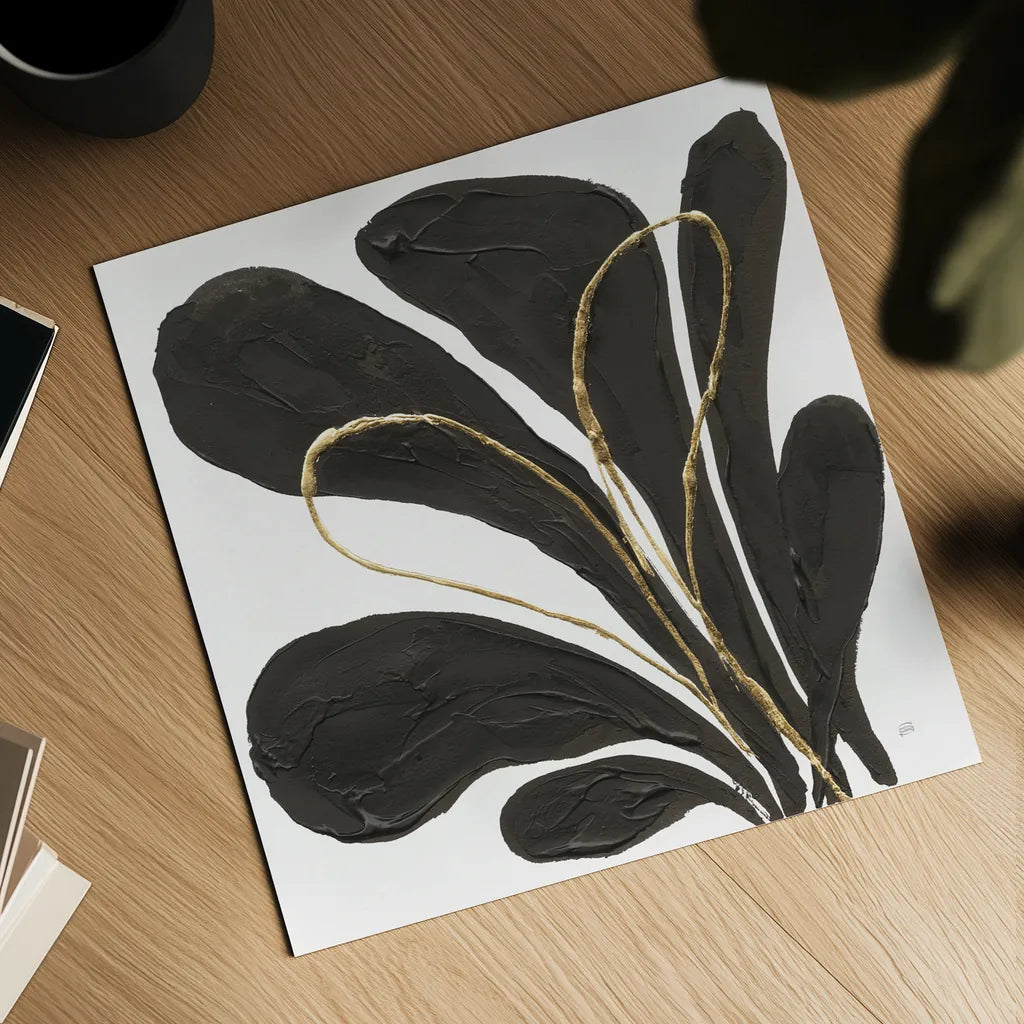 Mod Leaves I by Chris Paschke. Shown as a detailed flat fine art print, highlighting archival giclee quality. Available as an archival giclee rolled canvas, fine art paper, or poster print. SKU 98225a.