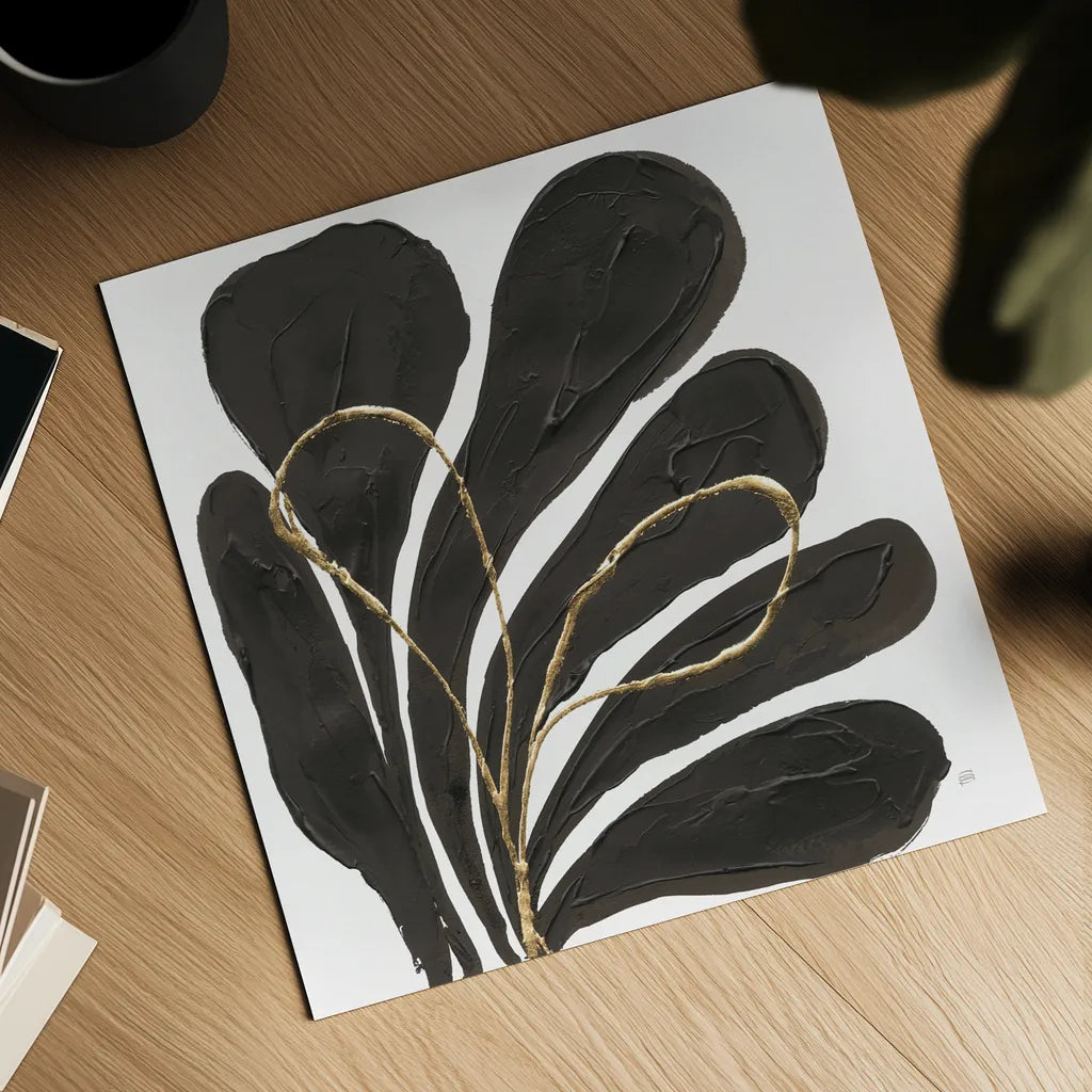 Mod Leaves II by Chris Paschke. Shown as a detailed flat fine art print, highlighting archival giclee quality. Available as an archival giclee rolled canvas, fine art paper, or poster print. SKU 98226a.