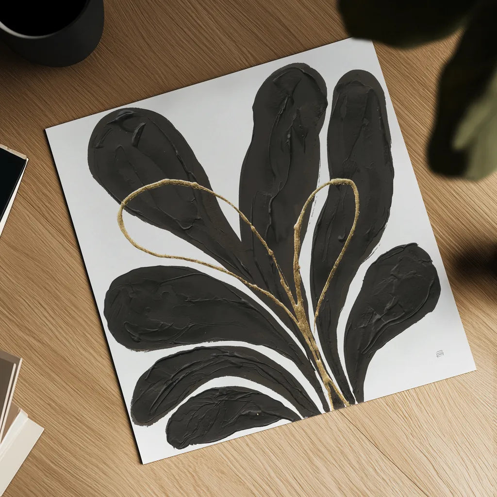 Mod Leaves III by Chris Paschke. Shown as a detailed flat fine art print, highlighting archival giclee quality. Available as an archival giclee rolled canvas, fine art paper, or poster print. SKU 98227a.