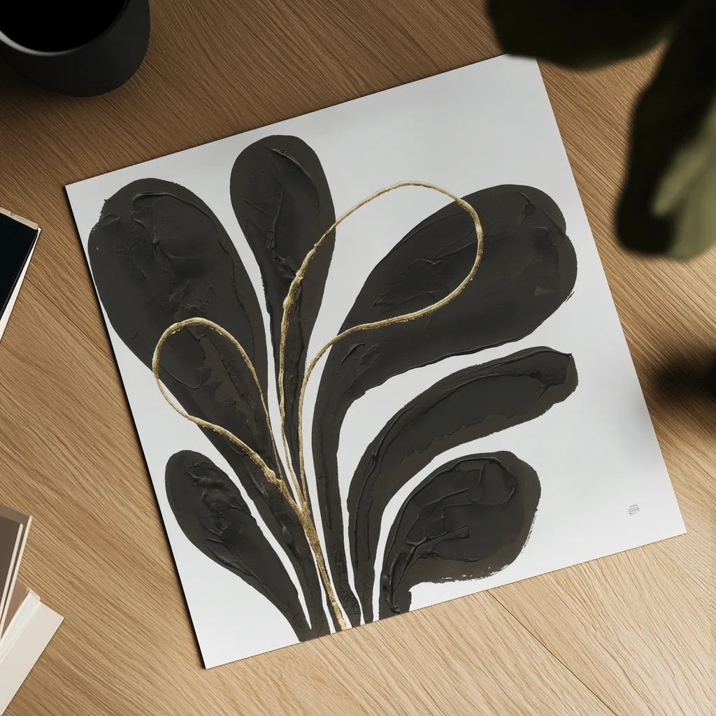 Mod Leaves IV by Chris Paschke. Shown as a detailed flat fine art print, highlighting archival giclee quality. Available as an archival giclee rolled canvas, fine art paper, or poster print. SKU 98228a.