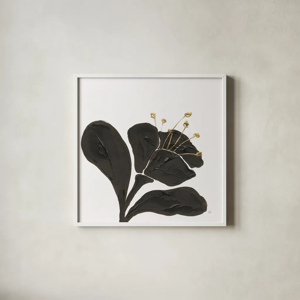 Mod Poppy I by Chris Paschke. Shown in a crisp white glass frame for a clean and minimalist style. Available as an archival giclee rolled canvas, fine art paper, or poster print. SKU 98229a.