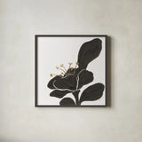 Mod Poppy II by Chris Paschke. Shown in a sleek black glass frame for a contemporary gallery look. Available as an archival giclee rolled canvas, fine art paper, or poster print. SKU 98230a.