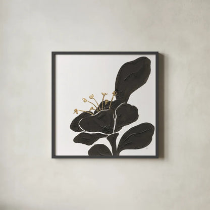 Mod Poppy II by Chris Paschke. Shown in a sleek black glass frame for a contemporary gallery look. Available as an archival giclee rolled canvas, fine art paper, or poster print. SKU 98230a.