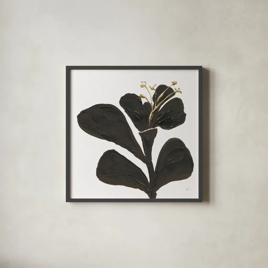 Mod Poppy III by Chris Paschke. Shown in a sleek black glass frame for a contemporary gallery look. Available as an archival giclee rolled canvas, fine art paper, or poster print. SKU 98231a.