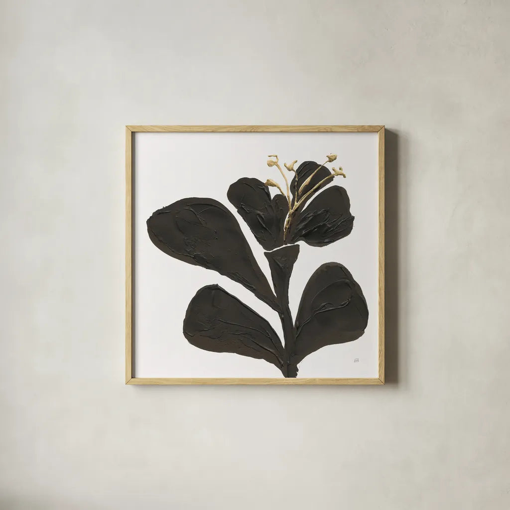 Mod Poppy III by Chris Paschke. Shown in a natural wood glass frame for a timeless modern aesthetic. Available as an archival giclee rolled canvas, fine art paper, or poster print. SKU 98231a.