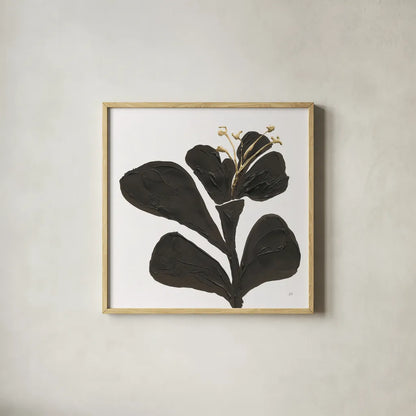 Mod Poppy III by Chris Paschke. Shown in a natural wood glass frame for a timeless modern aesthetic. Available as an archival giclee rolled canvas, fine art paper, or poster print. SKU 98231a.