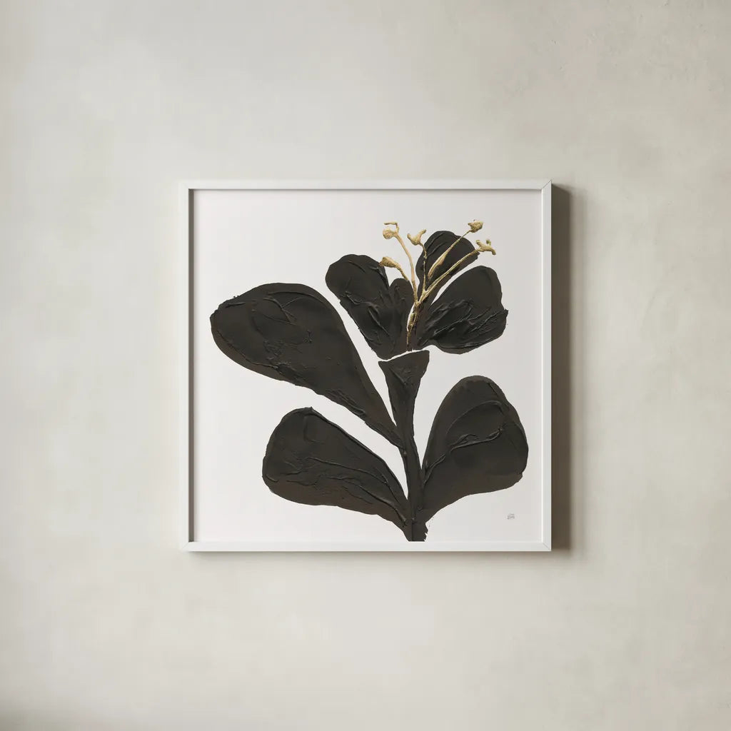 Mod Poppy III by Chris Paschke. Shown in a crisp white glass frame for a clean and minimalist style. Available as an archival giclee rolled canvas, fine art paper, or poster print. SKU 98231a.