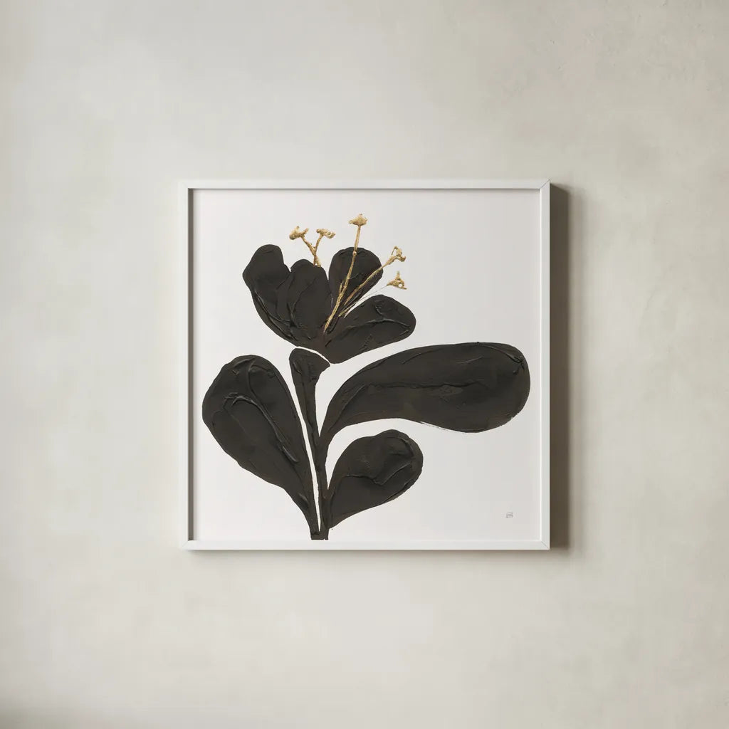 Mod Poppy IV by Chris Paschke. Shown in a crisp white glass frame for a clean and minimalist style. Available as an archival giclee rolled canvas, fine art paper, or poster print. SKU 98232a.