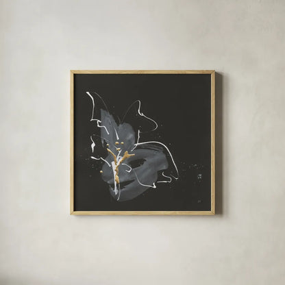 Modern Flower I by Chris Paschke. Shown in a natural wood glass frame for a timeless modern aesthetic. Available as an archival giclee rolled canvas, fine art paper, or poster print. SKU 73073a.