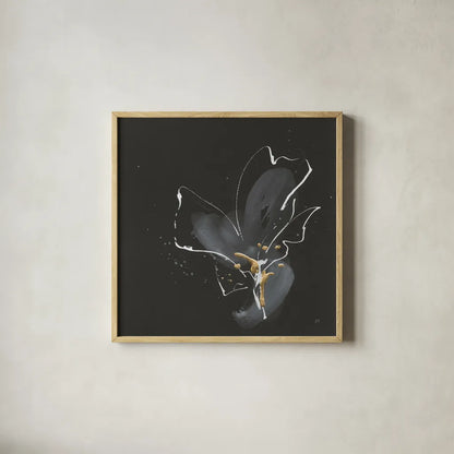 Modern Flower II by Chris Paschke. Shown in a natural wood glass frame for a timeless modern aesthetic. Available as an archival giclee rolled canvas, fine art paper, or poster print. SKU 73074a.
