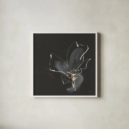 Modern Flower II by Chris Paschke. Shown in a crisp white glass frame for a clean and minimalist style. Available as an archival giclee rolled canvas, fine art paper, or poster print. SKU 73074a.