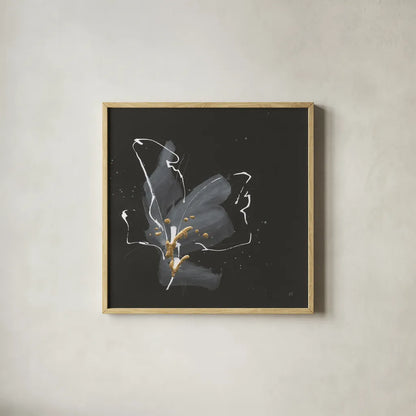 Modern Flower III by Chris Paschke. Shown in a natural wood glass frame for a timeless modern aesthetic. Available as an archival giclee rolled canvas, fine art paper, or poster print. SKU 73075a.