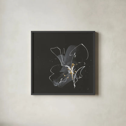 Modern Flower IV by Chris Paschke. Shown in a sleek black glass frame for a contemporary gallery look. Available as an archival giclee rolled canvas, fine art paper, or poster print. SKU 73076a.
