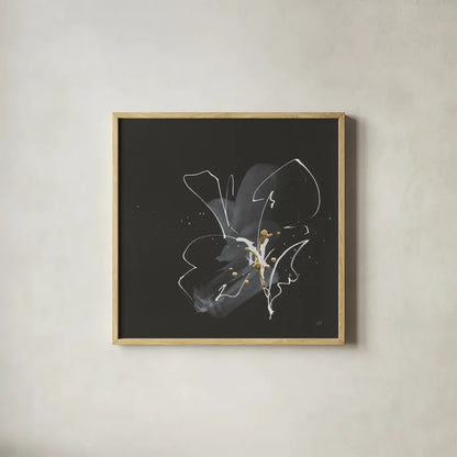 Modern Flower IV by Chris Paschke. Shown in a natural wood glass frame for a timeless modern aesthetic. Available as an archival giclee rolled canvas, fine art paper, or poster print. SKU 73076a.