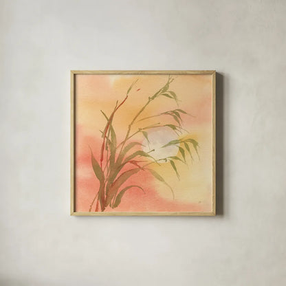 Moon Season Autumn by Chris Paschke. Shown in a natural wood glass frame for a timeless modern aesthetic. Available as an archival giclee rolled canvas, fine art paper, or poster print. SKU 65456a.