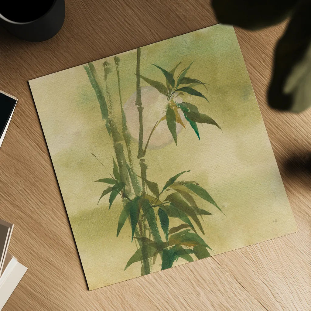 Moon Season Spring by Chris Paschke. Shown as a detailed flat fine art print, highlighting archival giclee quality. Available as an archival giclee rolled canvas, fine art paper, or poster print. SKU 65458a.