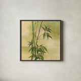 Moon Season Spring by Chris Paschke. Shown in a sleek black glass frame for a contemporary gallery look. Available as an archival giclee rolled canvas, fine art paper, or poster print. SKU 65458a.