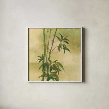 Moon Season Spring by Chris Paschke. Shown in a crisp white glass frame for a clean and minimalist style. Available as an archival giclee rolled canvas, fine art paper, or poster print. SKU 65458a.