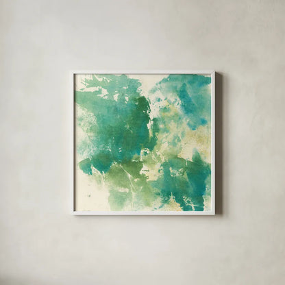 Mossy Rock I by Chris Paschke. Shown in a crisp white glass frame for a clean and minimalist style. Available as an archival giclee rolled canvas, fine art paper, or poster print. SKU 37165a.