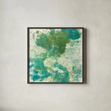 Mossy Rock II by Chris Paschke. Shown in a sleek black glass frame for a contemporary gallery look. Available as an archival giclee rolled canvas, fine art paper, or poster print. SKU 37166a.