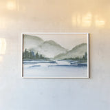 Mountain Fog by Chris Paschke. shown as a paper print in a white frame. Available as a archival giclee rolled canvas, fine art paper, or poster print. SKU 83112i.