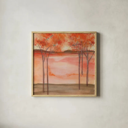 Mountain Meadow II by Chris Paschke. Shown in a natural wood glass frame for a timeless modern aesthetic. Available as an archival giclee rolled canvas, fine art paper, or poster print. SKU 23955a.