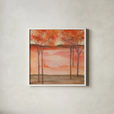 Mountain Meadow II by Chris Paschke. Shown in a crisp white glass frame for a clean and minimalist style. Available as an archival giclee rolled canvas, fine art paper, or poster print. SKU 23955a.