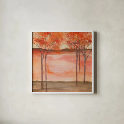 Mountain Meadow II by Chris Paschke. Shown in a crisp white glass frame for a clean and minimalist style. Available as an archival giclee rolled canvas, fine art paper, or poster print. SKU 23955a.