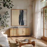 Musings I by Chris Paschke. Shown in a natural wood frame in a cozy modern living room. Available as an archival giclee rolled canvas, fine art paper, or poster print. SKU 83787a.