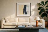 Musings I by Chris Paschke. Displayed in a glass frame with matte in a clean modern living room. Available as an archival giclee rolled canvas, fine art paper, or poster print. SKU 83787a.