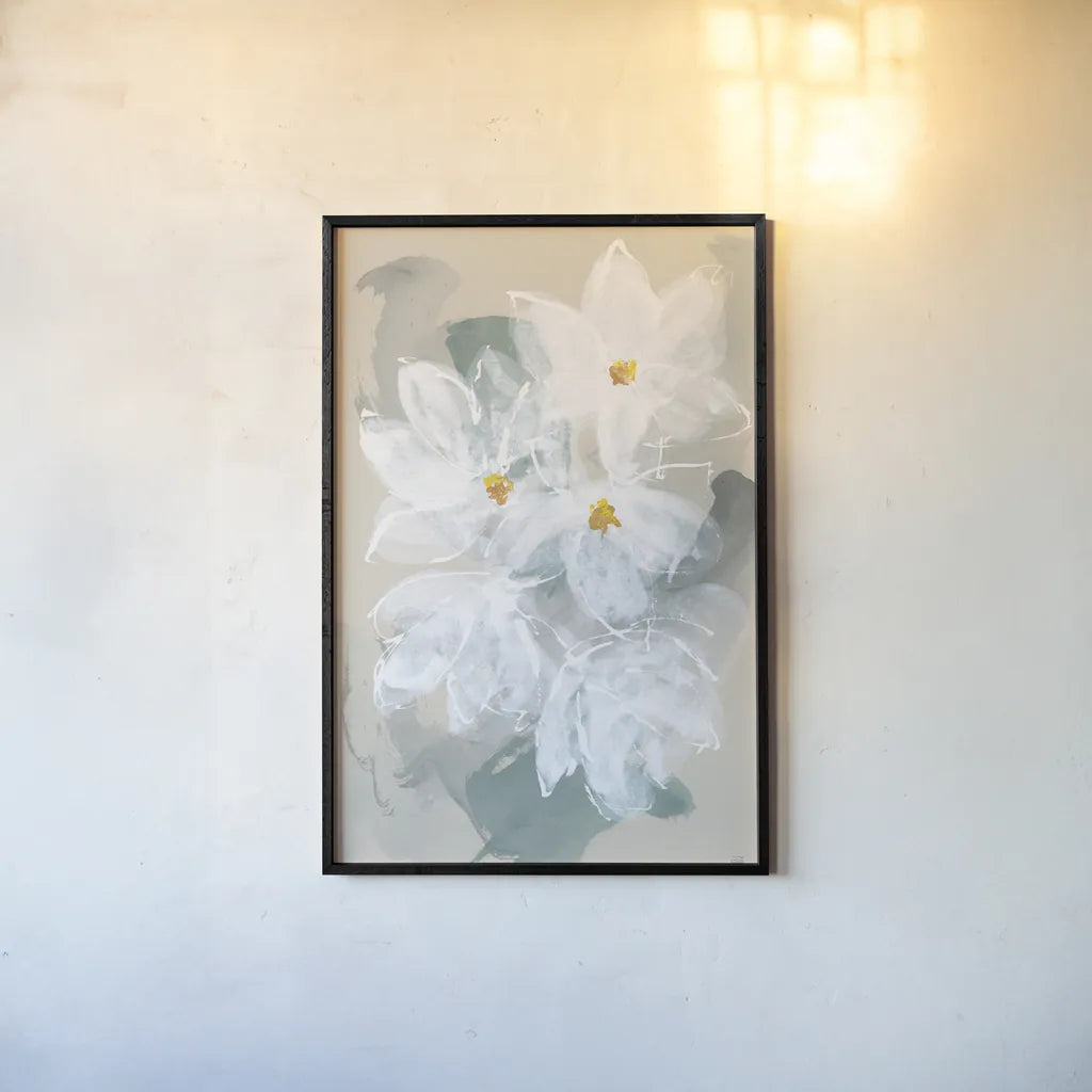 Narcissus I by Chris Paschke. shown as a paper print in a black flame. Available as a archival giclee rolled canvas, fine art paper, or poster print. SKU 80811h.