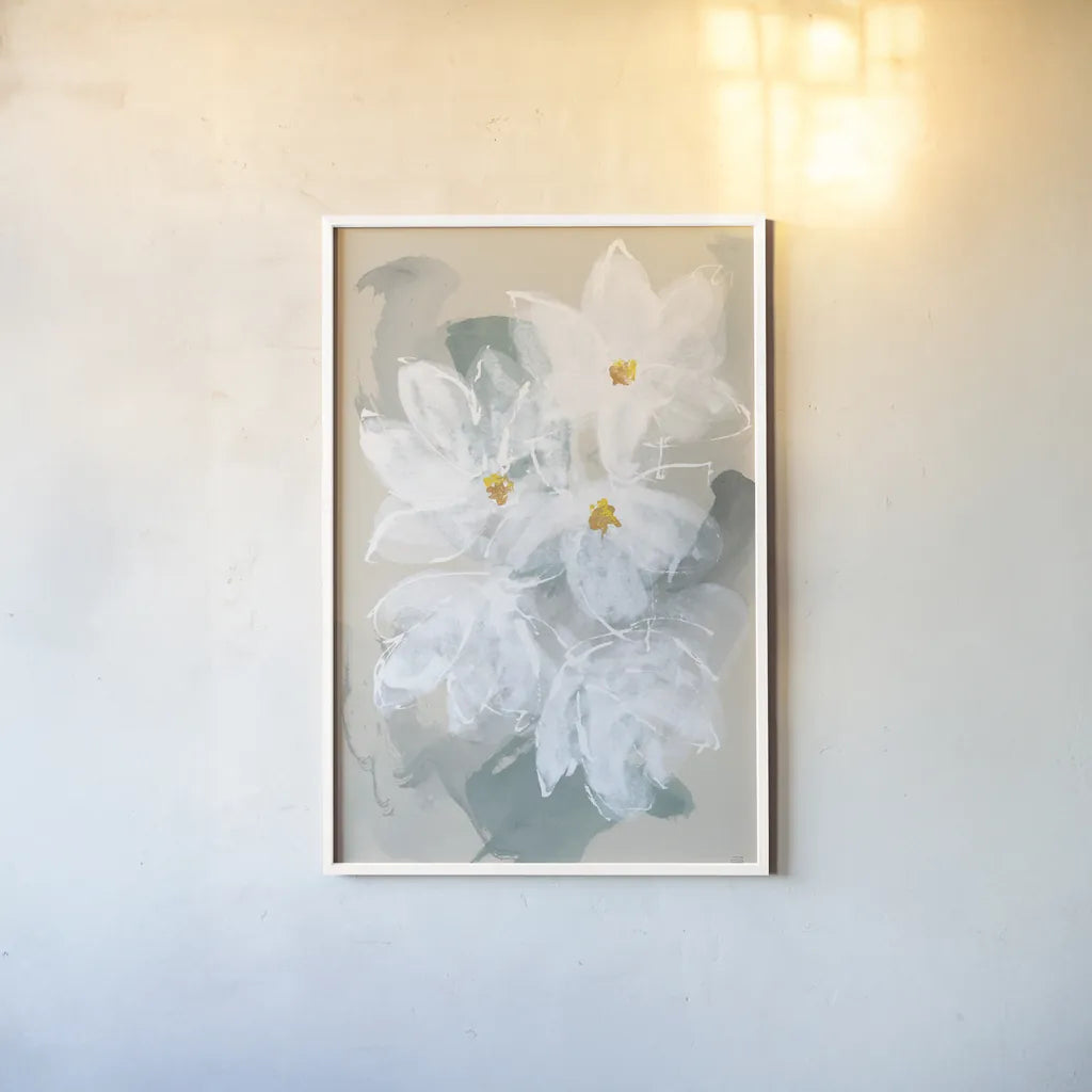 Narcissus I by Chris Paschke. shown as a paper print in a white frame. Available as a archival giclee rolled canvas, fine art paper, or poster print. SKU 80811h.