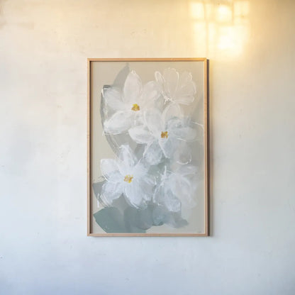 Narcissus II by Chris Paschke. shown as a paper print in a natural frame. Available as a archival giclee rolled canvas, fine art paper, or poster print. SKU 80812h.