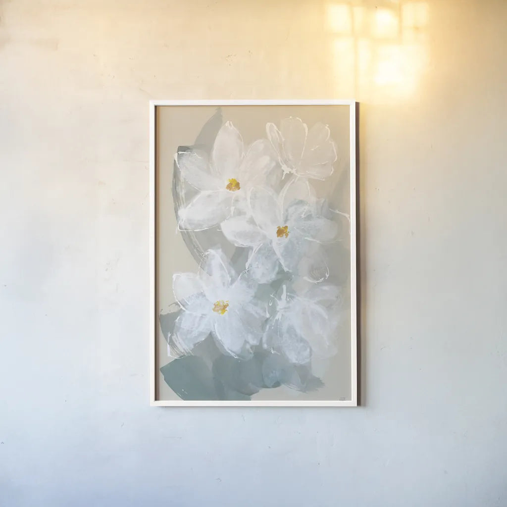 Narcissus II by Chris Paschke. shown as a paper print in a white frame. Available as a archival giclee rolled canvas, fine art paper, or poster print. SKU 80812h.