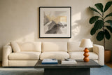 Natural Ebony II by Chris Paschke. Displayed in a glass frame with matte in a clean modern living room. Available as an archival giclee rolled canvas, fine art paper, or poster print. SKU 74357a.