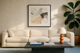 Natural Ebony III by Chris Paschke. Displayed in a glass frame with matte in a clean modern living room. Available as an archival giclee rolled canvas, fine art paper, or poster print. SKU 74358a.