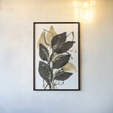 Natural Leaves I by Chris Paschke. shown as a paper print in a black flame. Available as a archival giclee rolled canvas, fine art paper, or poster print. SKU 81345h.
