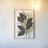 Natural Leaves II by Chris Paschke. shown as a paper print in a natural frame. Available as a archival giclee rolled canvas, fine art paper, or poster print. SKU 81346h.