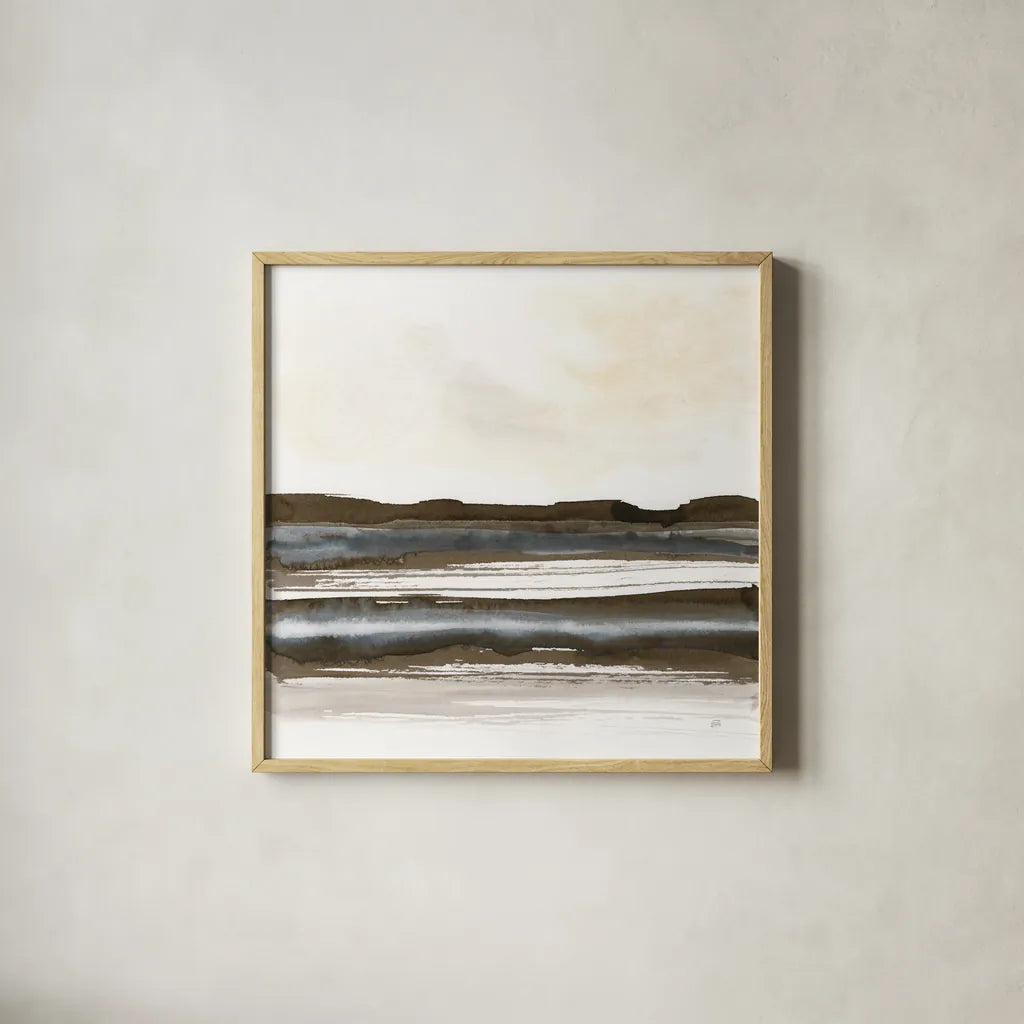 Natural Stripes II by Chris Paschke. Shown in a natural wood glass frame for a timeless modern aesthetic. Available as an archival giclee rolled canvas, fine art paper, or poster print. SKU 78534a.