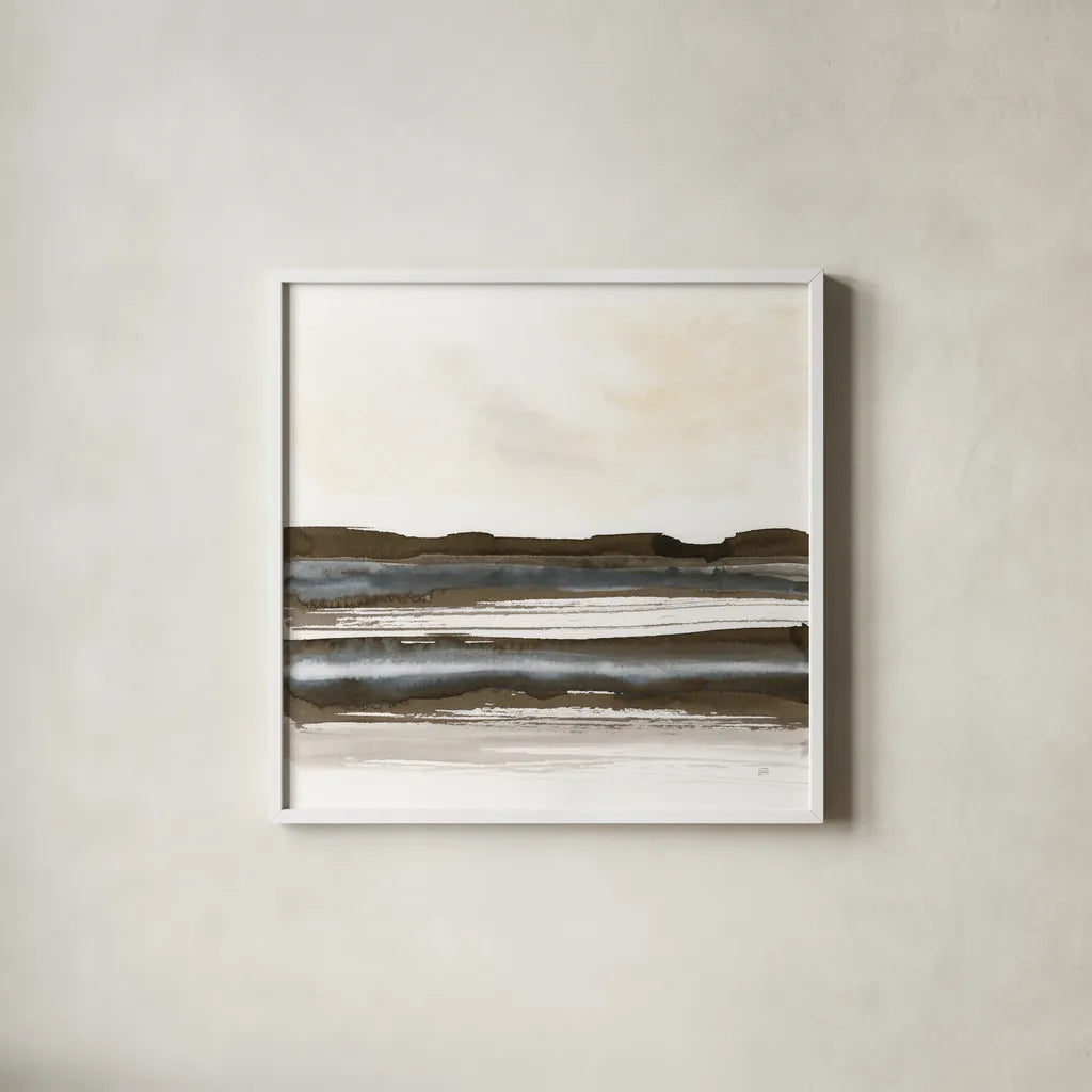 Natural Stripes II by Chris Paschke. Shown in a crisp white glass frame for a clean and minimalist style. Available as an archival giclee rolled canvas, fine art paper, or poster print. SKU 78534a.