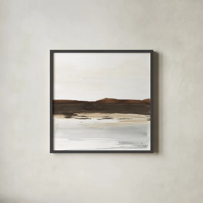 Neutral Dunes I by Chris Paschke. Shown in a sleek black glass frame for a contemporary gallery look. Available as an archival giclee rolled canvas, fine art paper, or poster print. SKU 78473a.